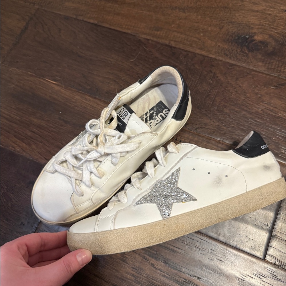 White Sneakers with Glitter Star